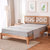 家逸北欧实木床1.8米双人床卧室现代简约1.5米橡木床环保卧室家具(原木色 1.8米*2米)