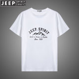 JEEP SPIRIT吉普男装短袖T恤夏装简约半袖打底衫圆领纯棉套头t恤衫jeep图案(2J-2015白色 M)