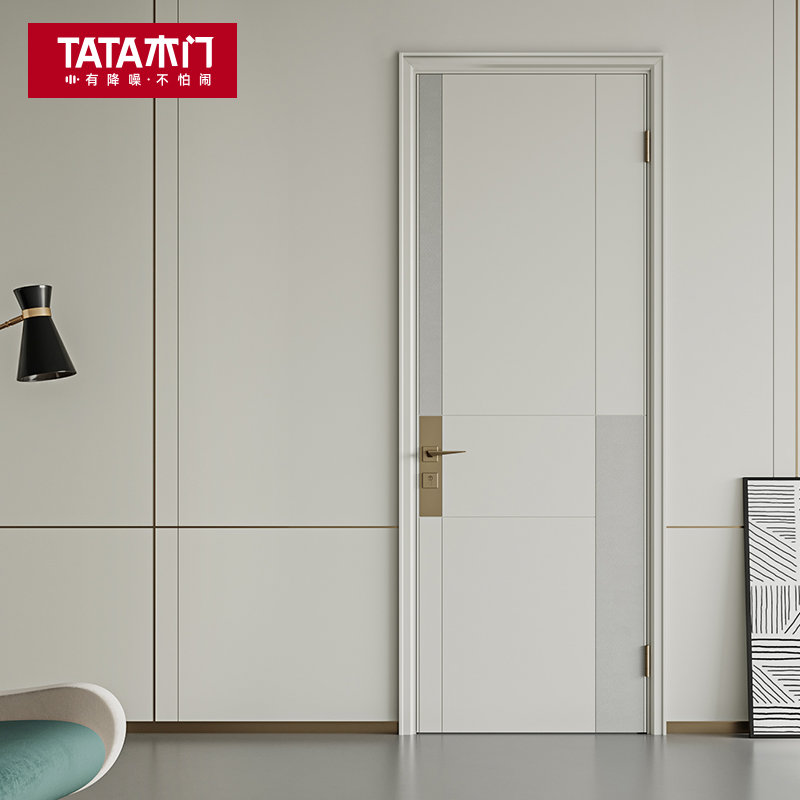 tata木门简约卧室门家用厨房门实木复合降噪门定制房门zx044米白定制