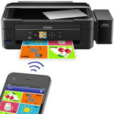 爱普生（EPSON）L455 墨仓式 智能无线打印机一体机(打印 复印 扫描 云打印 无线直连）(套餐四标配+国产墨水1套+相纸)