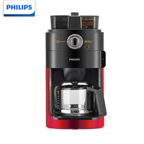 飞利浦（Philips）HD7762全自动咖啡机自动磨豆一体式咖啡壶 家用全自动美式咖啡机 豆粉两用(红色 热销)