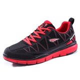 新款男式透气耐磨网跑鞋 轻便跑步鞋327011(黑红 39)