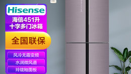 海信(Hisense) 451升 多门 冰箱 自由嵌入式设计 玲珑釉 BCD-451WTDGVBP 玲珑釉