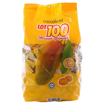 【真快乐自营】马来西亚进口LOT100一百份芒果果汁软糖1000g