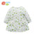 贝贝怡夏季纯棉女宝宝T恤婴儿上衣高腰裙圆点上衣151Q018(浅绿 100cm)