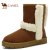 CAMEL 骆驼雪地靴 女靴 冬季新款磨砂皮撞色拼接绒毛保暖冬靴81502614(驼色 37)