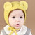 牛奶朋友春秋款男女儿童宝宝帽可爱大耳朵卡通胎儿帽婴儿帽(黄色 均码3-12个月（46-48CM）)