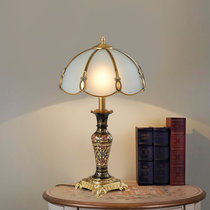 欧菲玛丽 装饰台灯卧室床头客厅美式奢华大全铜LED灯具(暖光光源 B款35*62CM)