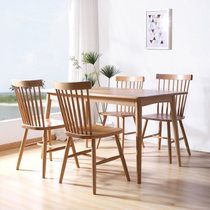 TIMI 天米 北欧实木餐桌椅 全白橡木餐桌椅组合 白橡木一桌四椅 家用饭桌组合(原木色 1.4米餐桌+4把椅子)