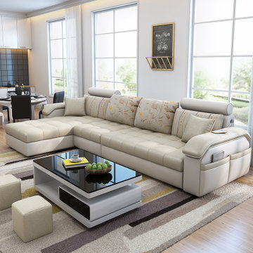 曲尚qushang小户型沙发现代简约客厅整装布艺沙发组合可拆洗布沙发