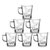 惠宝隆 透明玻璃水杯 带把茶杯办公杯早餐杯套装6只 多款式可选(290ml玫瑰花杯