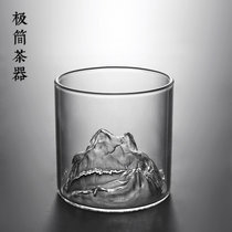 创意观山峰玻璃杯带把富士山喝水杯子威士忌酒杯男女家用泡绿茶杯(小号山峰杯 默认版本)