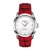 天梭/Tissot瑞士手表 库图系列自动机械皮带女手表T035.207.16.011.00(银壳白面红带 皮带)