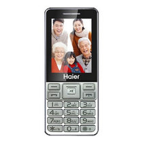 海尔（Haier）M319 GSM 双卡双待 直板按键 大字大屏老人手机(银色)