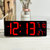 汉时创意大屏幕液晶电子挂钟客厅静音夜光日历时钟装饰钟表 HW101(黑色红灯)