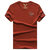1808夏装新款战地吉普AFSJEEP纯棉弹力短袖T恤衫 V领男半袖polo衫(红色)