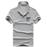 夏装新款战地吉普AFS JEEP纯棉弹力翻领短袖T恤衫79865男半袖polo(灰色 3XL)