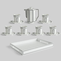 北欧式下午茶茶具套装家用高档陶瓷创意英式骨瓷咖啡具杯壶带托盘(1壶6杯6碟1托盘 11件)