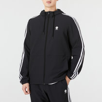 Adidas阿迪达斯男装 春秋季新款跑步训练运动夹克户外休闲时尚外套HD4670(黑色 XS)