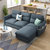 美天乐 布艺沙发组合北欧乳胶沙发现代简约客厅整装中小户型家具沙发套装(深蓝色 四人位（乳胶款）)