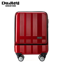 达得利登机箱子前置电脑拉杆箱万向轮小行李箱男18寸女旅行箱包红(红色 18.5寸（全球可登机）)