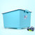 茶花塑料收纳箱衣物整理箱有盖储物箱衣服箱子收纳盒(蓝色)第2张高清大图