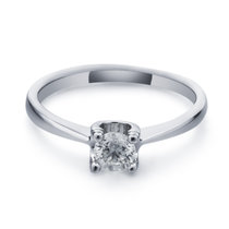 多边金都 18K白钻石戒指 30-40分左右 11#--15# SI KL 时尚婚戒 大方求婚(0.325ct 12#)
