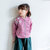 2019春季新款儿童外套中小童上衣 韩版女童花朵钉珠夹克衫(140 玫红色)