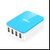 360超级充电器多口USB 4口智能排插插座手机充电器2.4A多功能(天蓝桌面版)