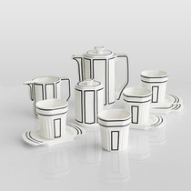 北欧式下午茶茶具套装家用高档陶瓷创意英式骨瓷咖啡具杯壶带托盘(1壶4杯4碟1缸1罐 11件)