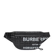 BurberryHorseferry 印花涂层帆布布鲁摩腰包 8028160黑色 时尚百搭