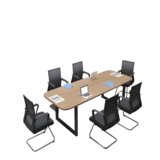 俊采云JCY-h7板式时尚现代简约会议桌 钢木会议桌（单位：张）(棕色 JCY-h7)