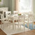 夏树 美式全实木白色餐桌 T101(1.38米单桌+4把椅子)