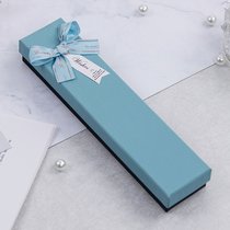 韩版小清新桃木发簪钢笔礼盒长方形小号礼物盒子创意项链礼品盒子(19*4*2.2cm（项链盒/钢笔盒） 蓝色（101-37T）)