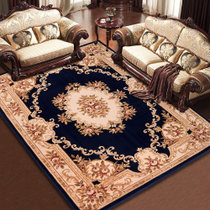 龙禧家居 地毯客厅欧式沙发茶几卧室床边垫手工雕花定制满铺加厚美式时尚(510藏蓝色)