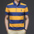 男装 2021夏季新款商务短袖男式T恤条纹翻领纯棉男士POLO衫(170/M 2302黄色)