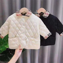 安贝雅MH0849儿童格子两面穿内胆棉服120cm白 防风保暖柔软舒适