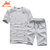 2014夏季新款 男运动休闲套装 几何印花跑步篮球运动休闲套装 男士(灰色 L)