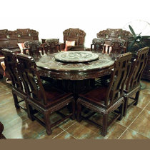 红木家具1.38米红木餐桌实木饭桌圆桌1桌8椅南美酸枝木