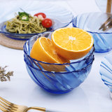 法国Duralex多莱斯钢化玻璃简约餐碗-浅蓝花纹款(浅蓝花纹)