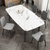 轻奢后现代北欧大理石餐桌椅组合现代简约小户型实木饭桌家用创意(1.4米餐桌+4椅 备注您需要的颜色)