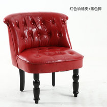 TIMI美式沙发 休闲沙发 简约沙发组合 单人双人三人沙发 客厅沙发组合 美式油蜡皮革沙发(红色 三人沙发)