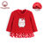 优贝宜 女童卡通加绒卫衣 儿童冬季保暖套头裙衫宝宝冬装洋气上衣92267(130cm 红色)