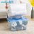 茶花透明收纳箱塑料特大号整理箱衣物玩具有盖储物箱带滑轮2个装(【55L】透明白【带滑轮】 两个装)