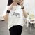 葩葩乐奇2017棉斑马图案韩版宽松短袖T恤女短袖短款体恤hanshang1106(白色 L)