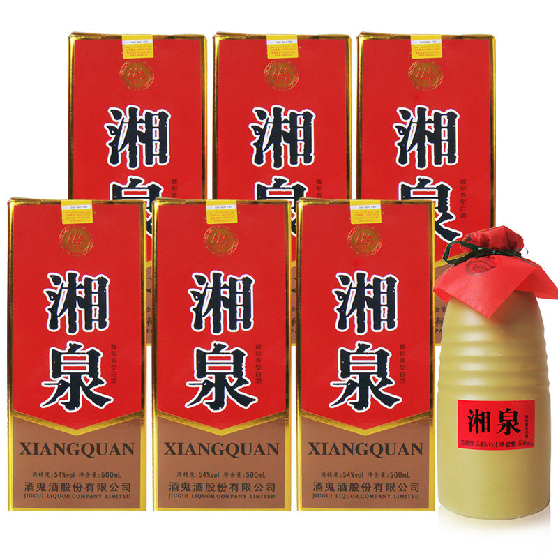 酒鬼湘泉 提升版盒优 湘泉酒 54度 馥郁香型白酒 500ml*6瓶整箱