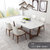 北欧大理石独特餐桌现代简约小户型长方形实木餐桌椅组合6人(1.5米餐桌+4椅白色)