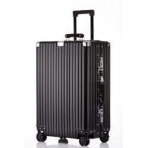 漫石(ManShi) 全铝镁合金万向轮拉杆箱硬箱 高端金属箱体行李箱旅行箱H180102(黑色 铝框款26寸)