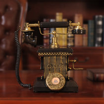 莎芮 复古怀旧铁艺电话机存钱罐装饰摆件酒吧咖啡厅摆设道具装饰品(6004（可做储钱罐）)