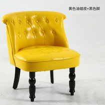TIMI美式沙发 休闲沙发 简约沙发组合 单人双人三人沙发 客厅沙发组合 美式油蜡皮革沙发(黄色 单人沙发)